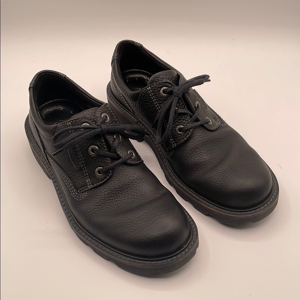 Ecco Men’s 42 Black Leather Lace Up Shoes Size 8 - 8.5 Grandpacore Chunky Sole